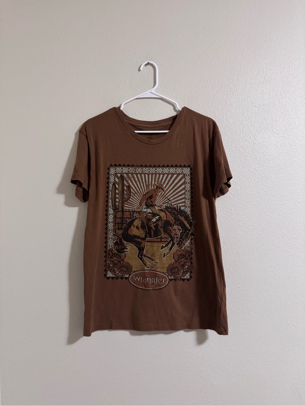 Wrangler Tan/Brown Crewneck Logo Tee